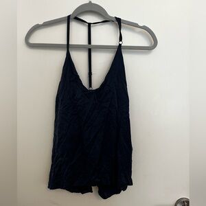 Lunya navy blue tank top washable silk